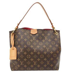 Louis Vuitton  Graceful PM Monogram Canvas Hobo Bag Brown